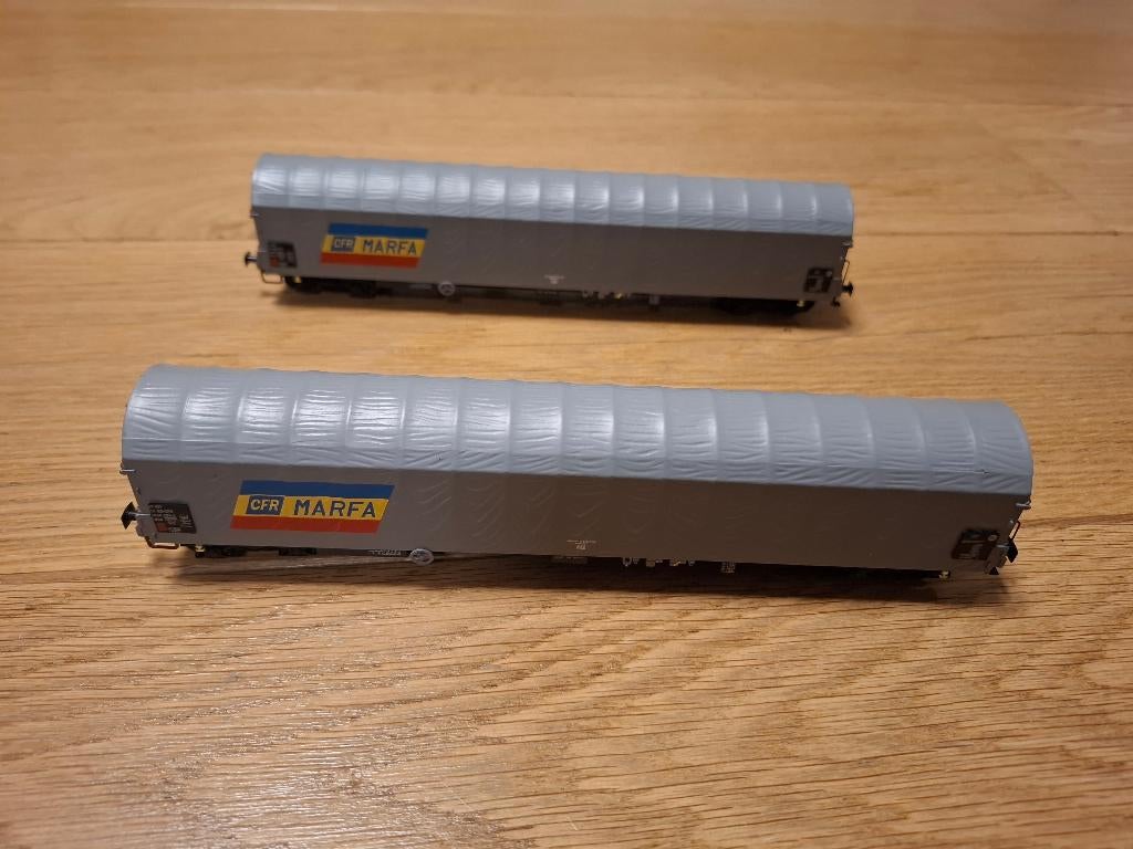 B-Models 45645 - Set de 2 wagons bâchés CFR, Ophalen, Zo goed als nieuw, Wagon, Overige merken