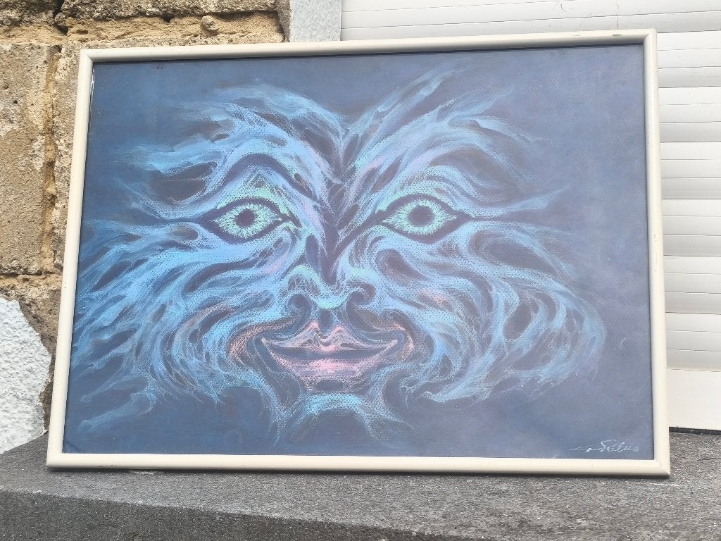 pastel signe georges polus, Enlèvement ou Envoi, Dessin