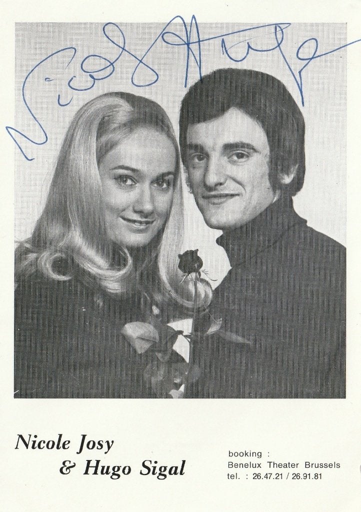 Nicole Josy & Hugo Sigal - foto met handtekeningen - 1974 !, Verzamelen, Muziek, Artiesten en Beroemdheden, Ophalen of Verzenden