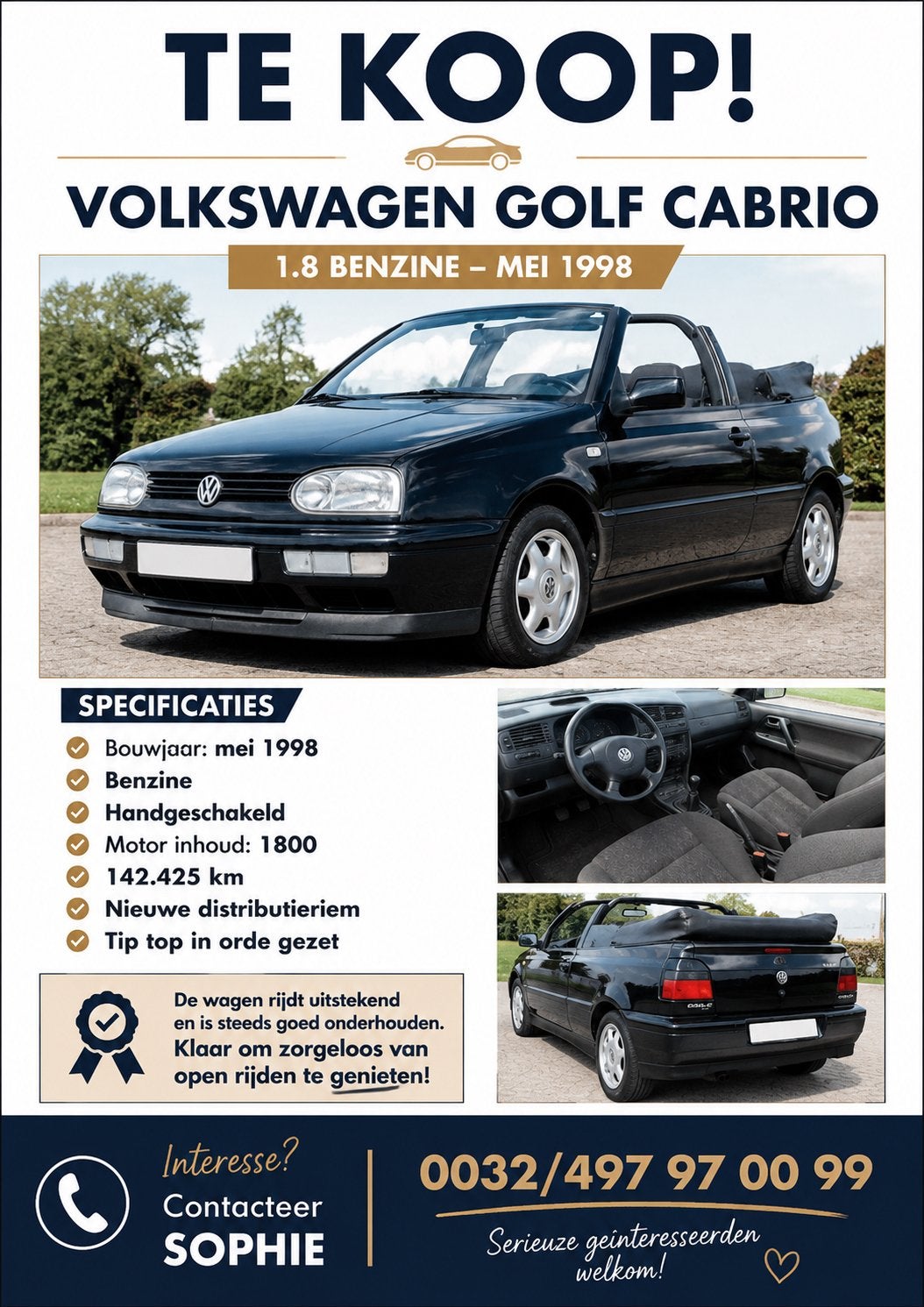 Golf cabrio, Ophalen, Gebruikt, Volkswagen