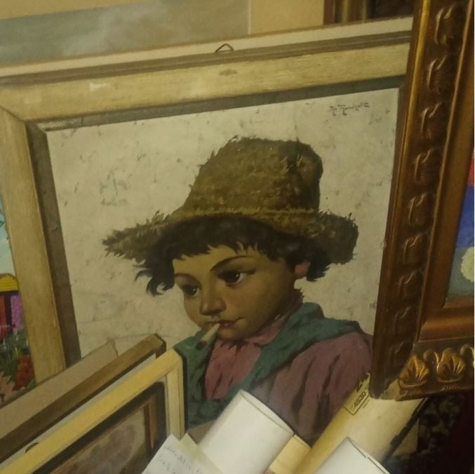 vintage zoldervondst  op canvas Ronchetti 60er jaren, Ophalen, Huis en Inrichting