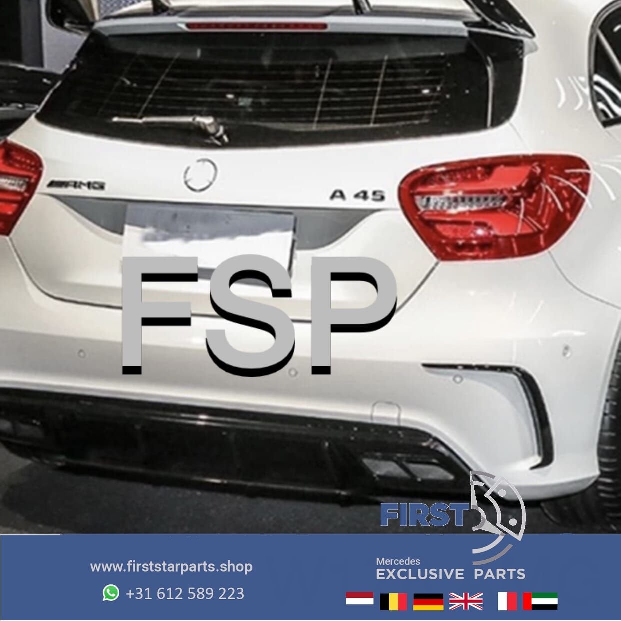 W176 A45 AMG AERO SPOILER SET L/R PERFORMANCE PAKKET Mercede, Auto-onderdelen, Gebruikt, -, Ophalen of Verzenden, -
