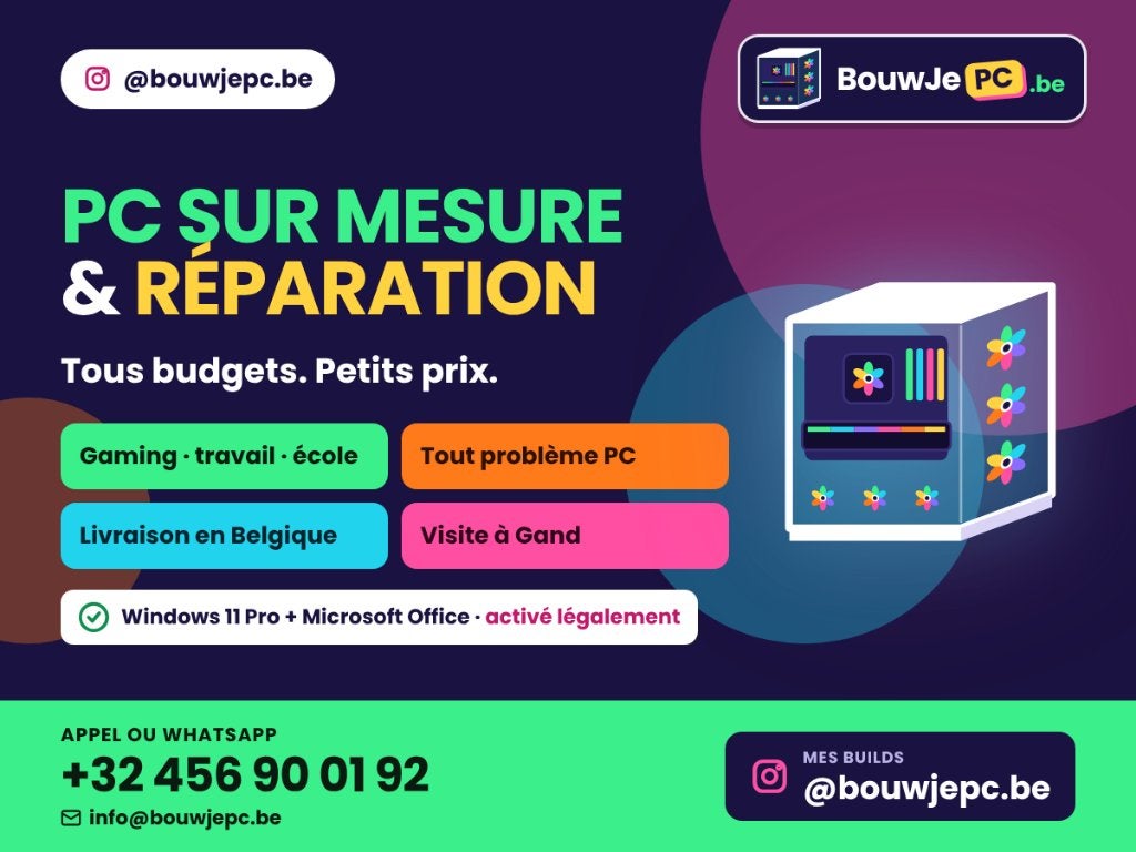 PC sur mesure & réparation – tous budgets, Computers en Software, BouwJePC, Nieuw, Ophalen of Verzenden, BouwJePC