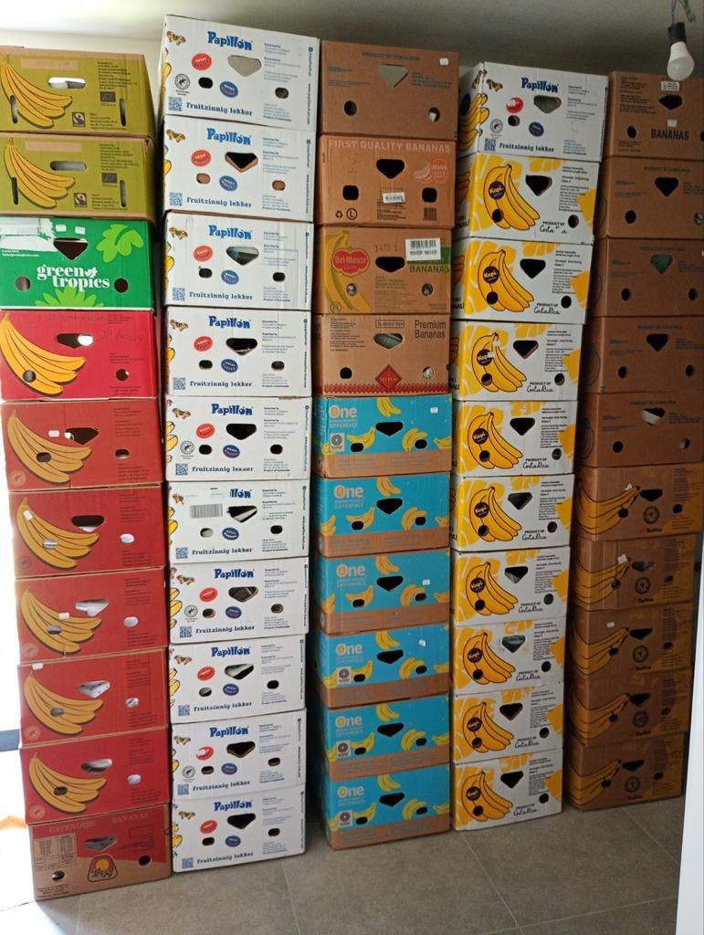 Bananendozen nog 50 stuks beschikbaar, Doe-het-zelf en Bouw, Kratten en Dozen, Ophalen, Gebruikt, Doos