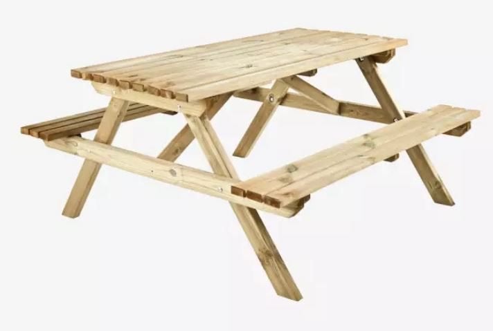 Picknicktafel, Tuin en Terras, Ophalen, Nieuw, Rechthoekig, Hout