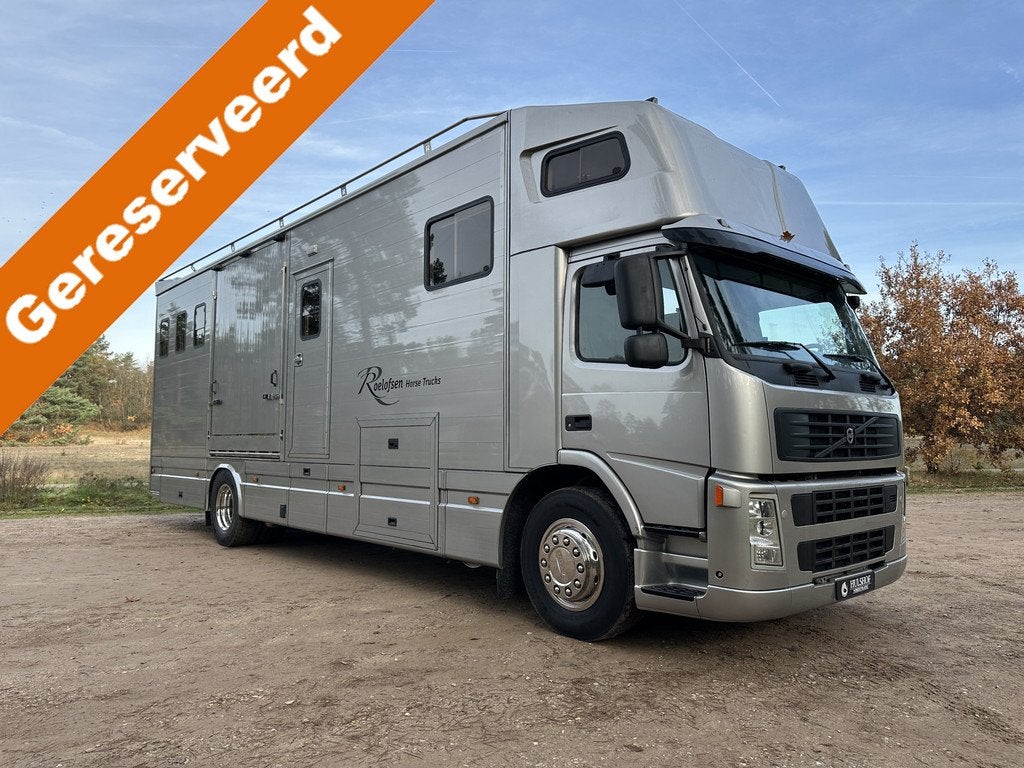 Volvo FM 18T ROELOFSEN 5+1 paards paardenvrachtwagen LIVING, Auto's, Automaat, Achterwielaandrijving, 300 pk, Leder