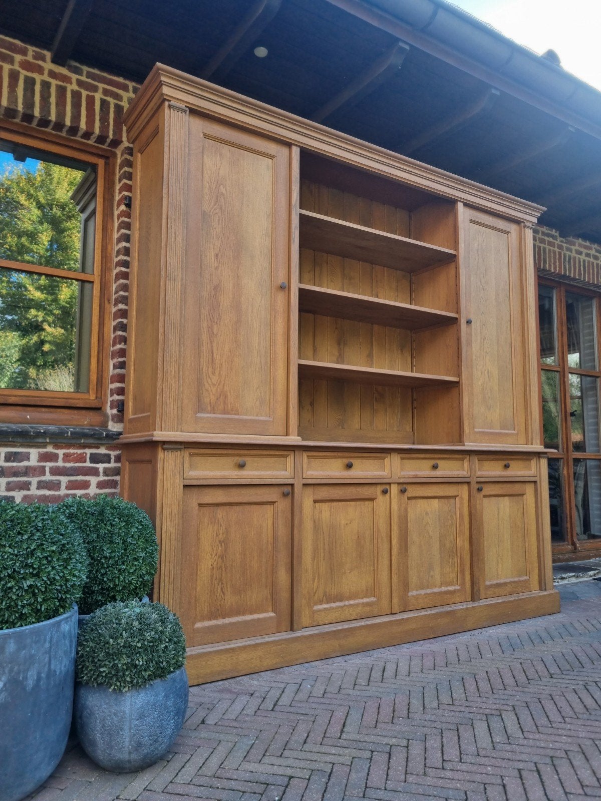 eiken buffetkast/vitrinekast ART:, Ophalen, 200 cm of meer, ., Eikenhout