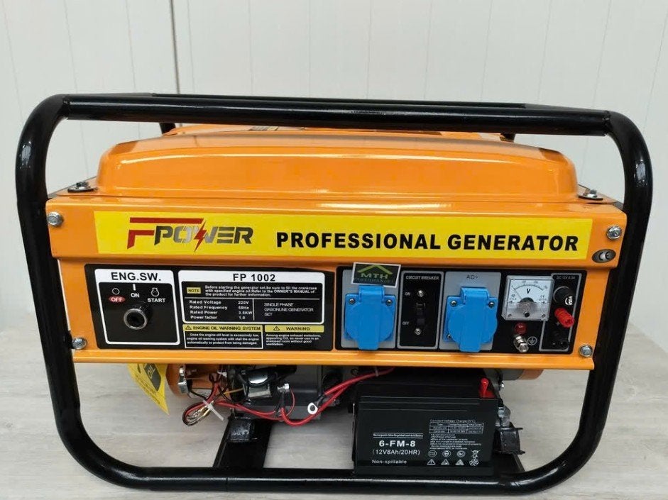 F-POWER FP1002 Prof. Generator - 3.5kW Benzine Eleck. start., Ophalen, Elektrisch startend, Benzine, Nieuw