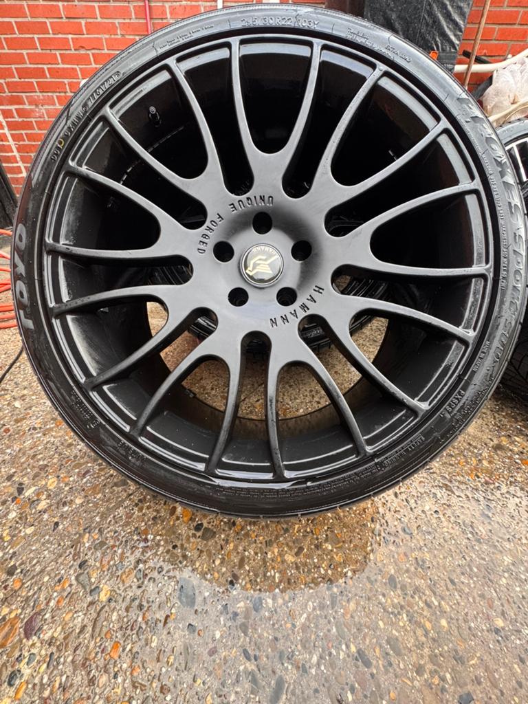 Original Hamann unique forged velgen 22 “met nieuwe banden, Auto-onderdelen, Banden en Velgen, Band(en), Ophalen
