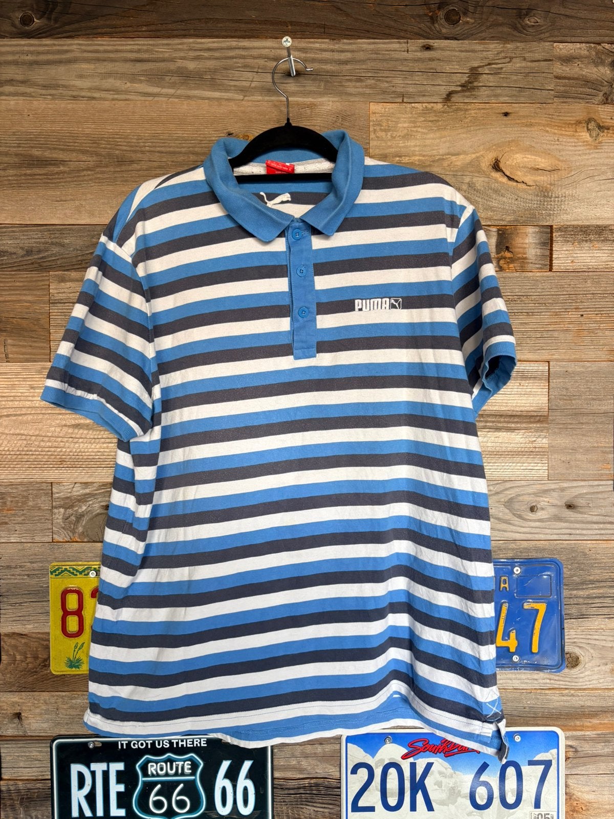 Puma Sportlifestyle Striped Blue and White Polo Shirt XL, Vêtements | Hommes, Polos, Enlèvement ou Envoi