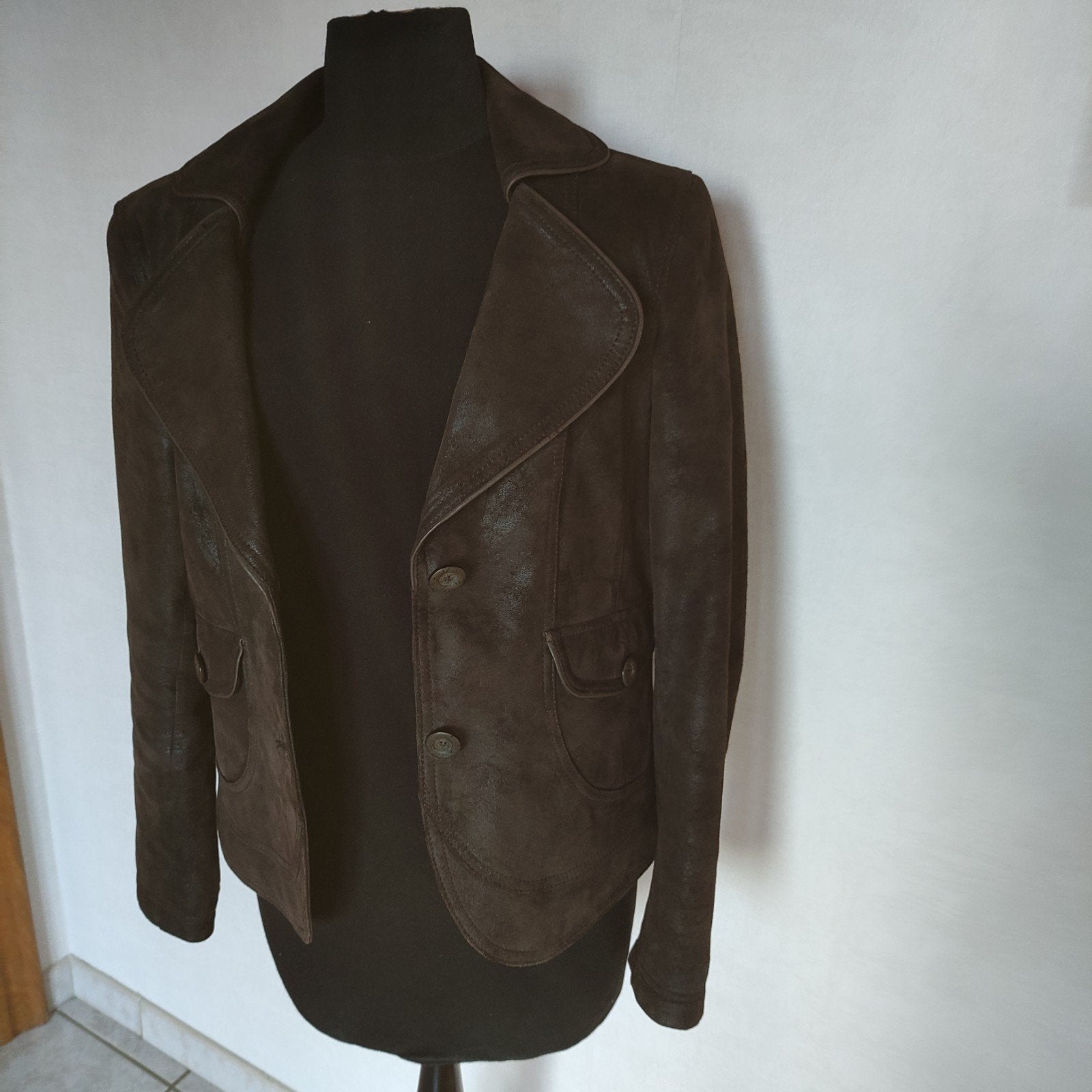 D'Auvry exclusive vest in leer voor dames maat 38., Bruin, Zo goed als nieuw, D'Auvry, Jasje