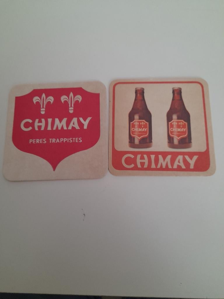 2 sous-verres à bière Chimay, Collections, Enlèvement ou Envoi