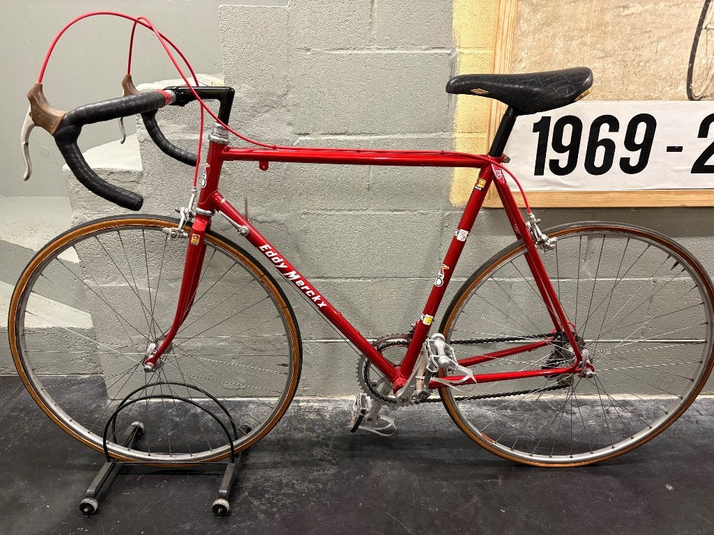 Retro Eddy Merckx koersfiets, Fietsen en Brommers, Ophalen, 28 inch, Staal, Velgrem