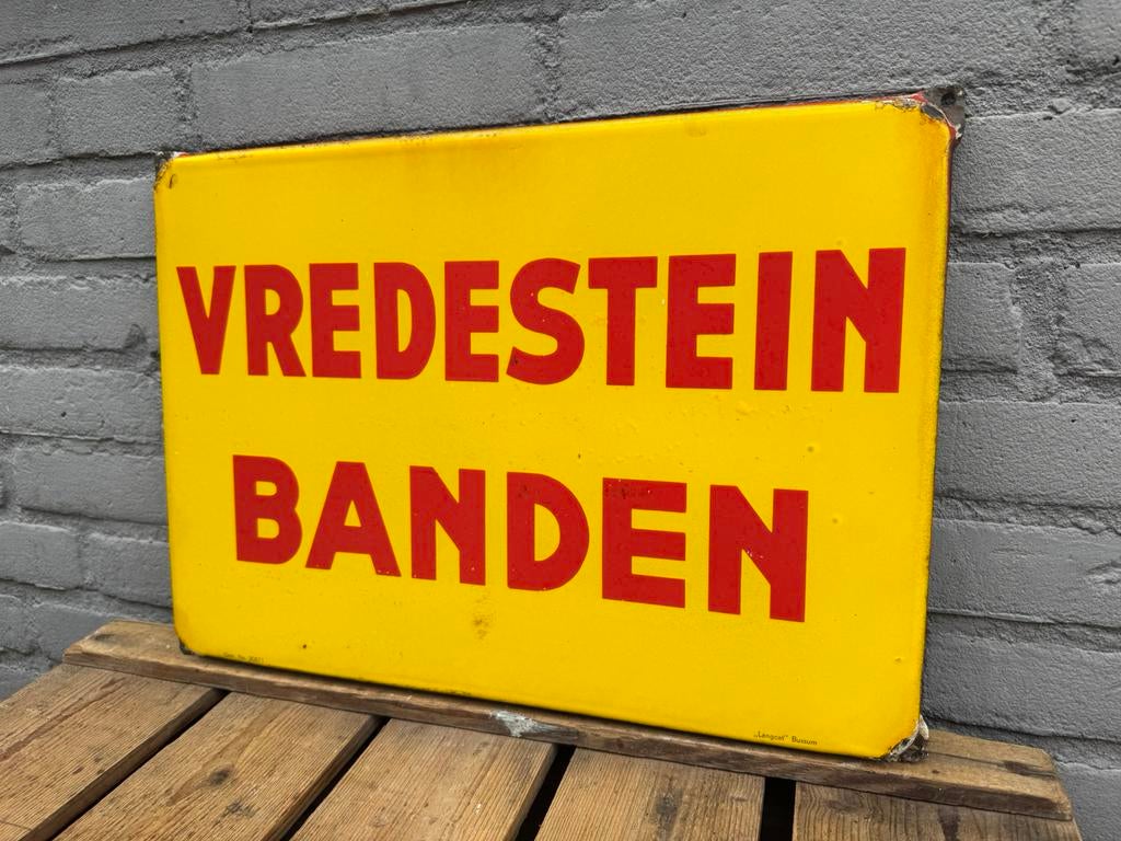 Panneau d'affichage émaillé Vredestein Banden, Enlèvement ou Envoi