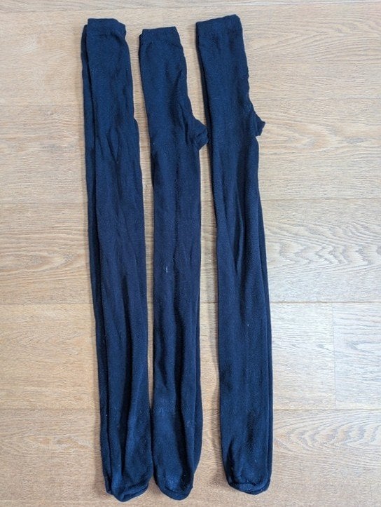 3 collants bleu marine - taille 134 (9 ans), Kinderen en Baby's, Kinderkleding | Maat 134, Ophalen, Gebruikt, Setje