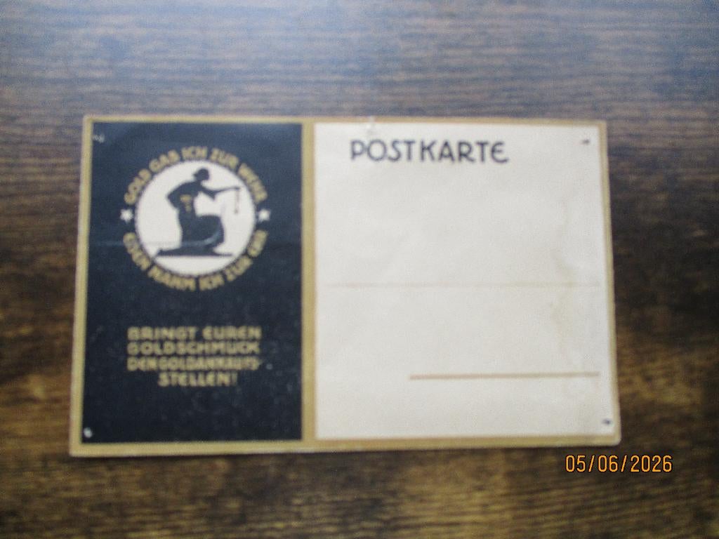 Duitse postkaart WO1. Gold gab ich, Verzenden
