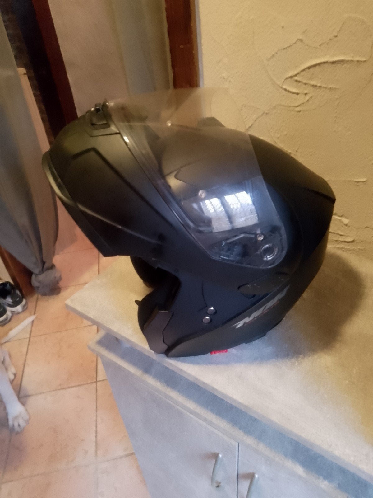 casque modulable noir mat avec lunettes intégré, Enlèvement, Seconde main, Hommes