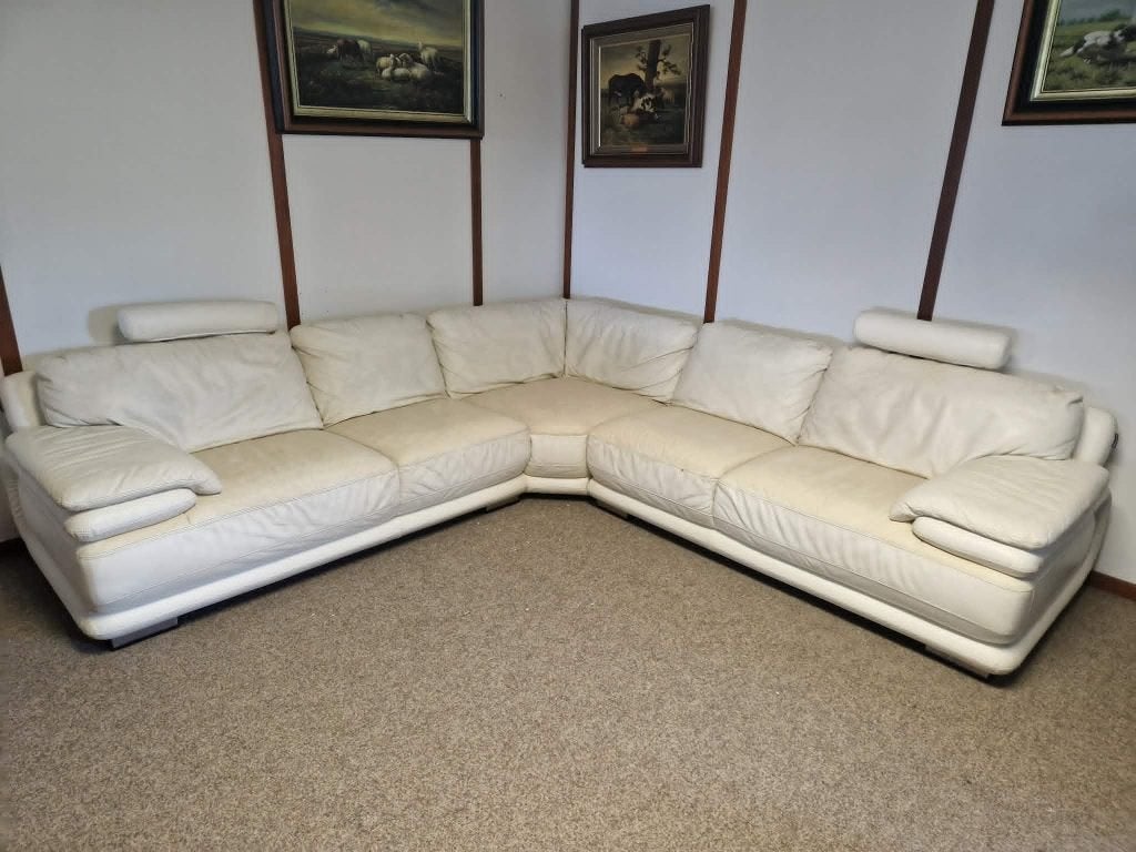 BUFFELLEDEREN SALON CHATEAU DAX, Huis en Inrichting, Ophalen, Gebruikt, Leer