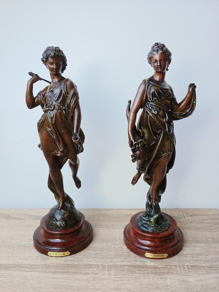 Sculptures en régule "Amour" et "Fortune ', Antiquités & Art, Enlèvement ou Envoi