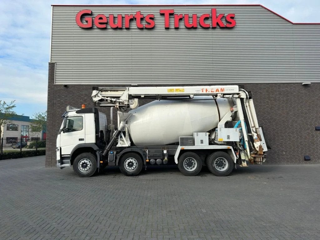 Volvo FM 410 8X4 + STETTER 9 M3 MIXER/MISCHER + THEAM 15 M T, Auto's, Vrachtwagens, Automaat, Achterwielaandrijving, Euro 6, Wit