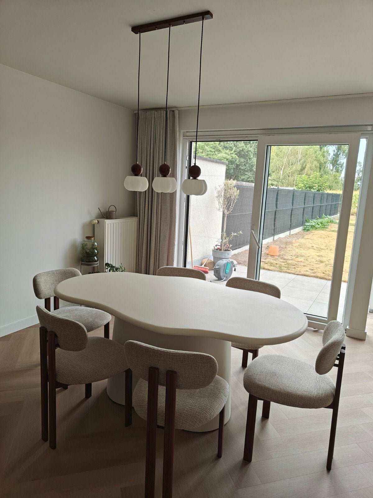Organische eettafel 180x110cm, Ophalen, 100 tot 150 cm, Zo goed als nieuw, Vijf personen of meer
