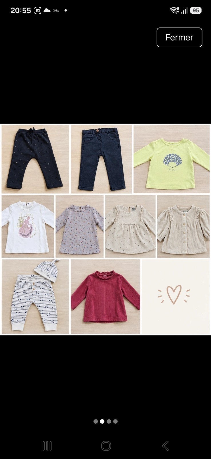 Lot 38 pièces bébé fille 6 mois vêtements robes bas chausset, Enlèvement ou Envoi, Comme neuf, Fille, Autres types