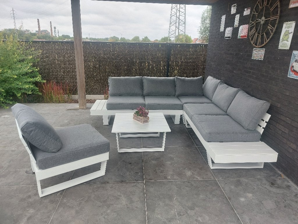 Lounge set, Ophalen, 6 zitplaatsen, Aluminium, Zo goed als nieuw