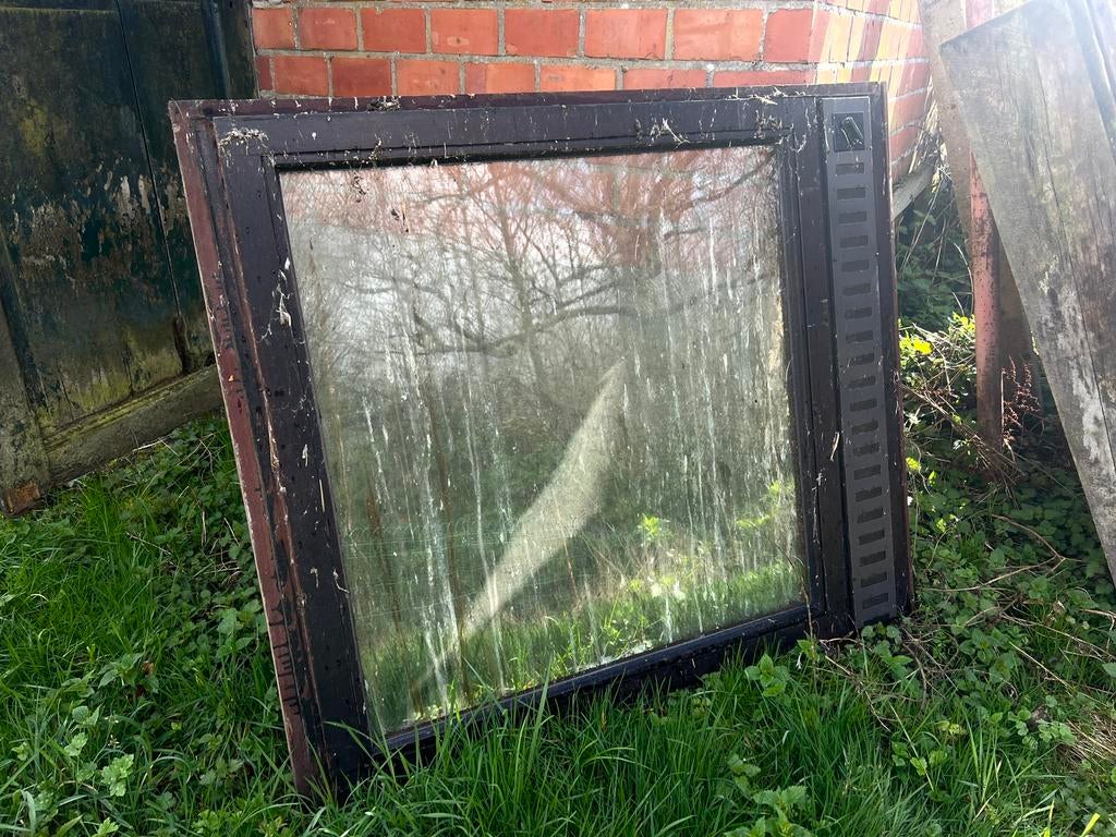 GRATIS raam Dubbel glas hardhout, Doe-het-zelf en Bouw, Ophalen