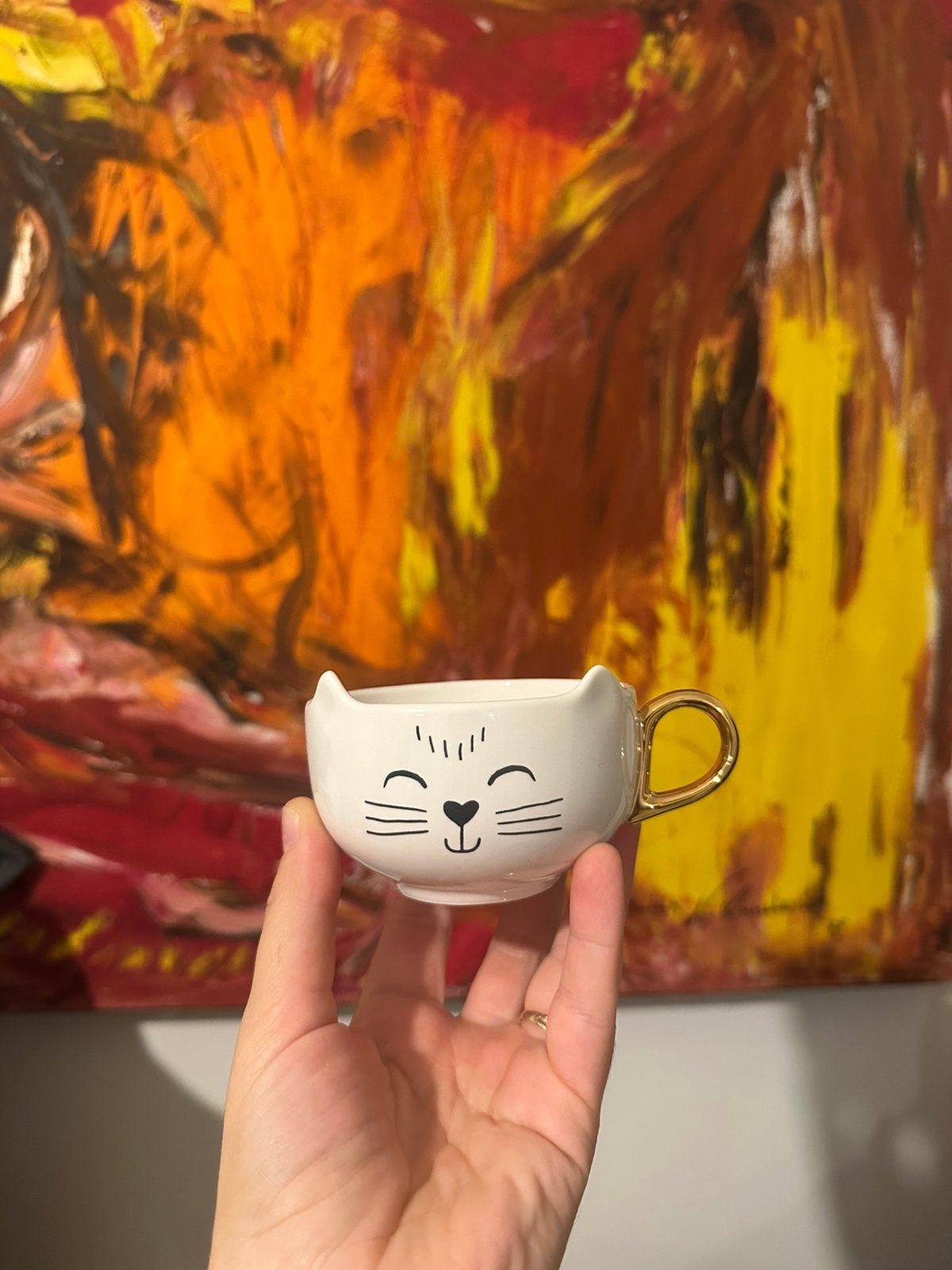 Schattige HEMA kattenkop met gouden oor, Ophalen of Verzenden