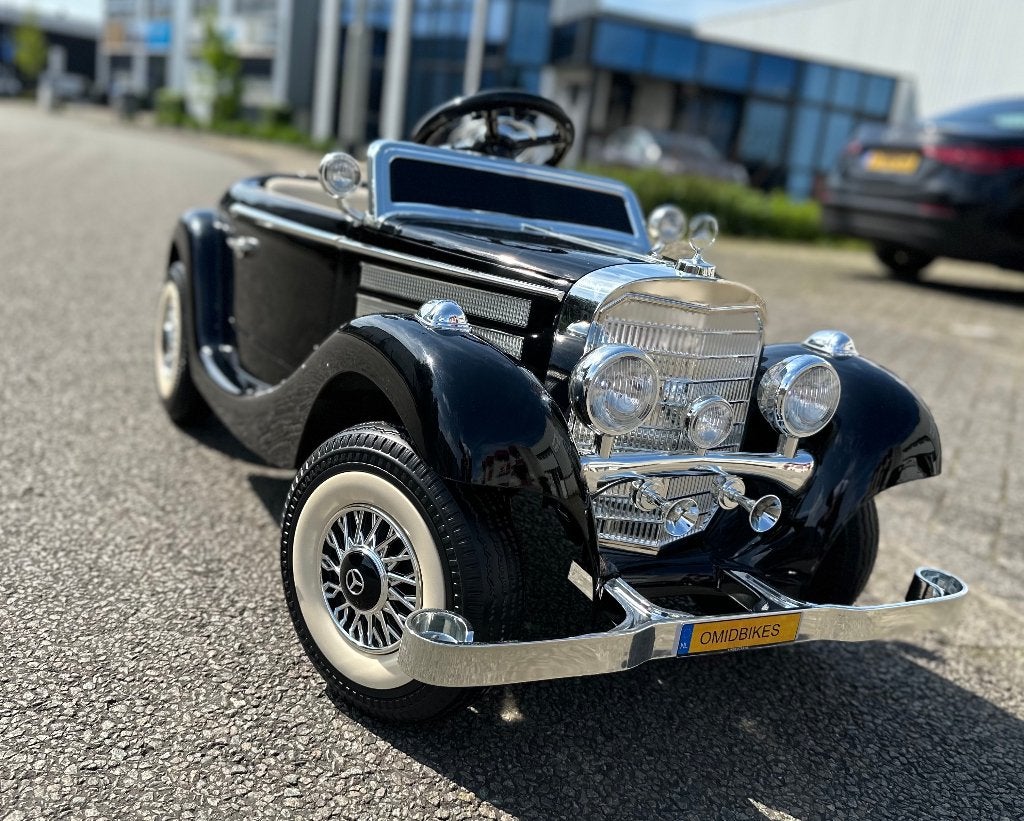 Mercedes-Benz Typ 540K 12v metallic zwart, Bluetooth, leder, Kinderen en Baby's, Speelgoed | Buiten | Accuvoertuigen, Ophalen of Verzenden