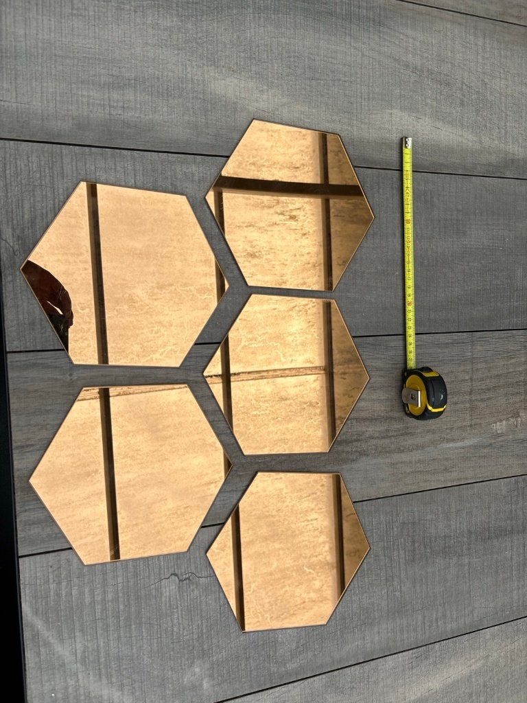 Set zeshoekige spiegeltegels met facetrand, Enlèvement, Utilisé