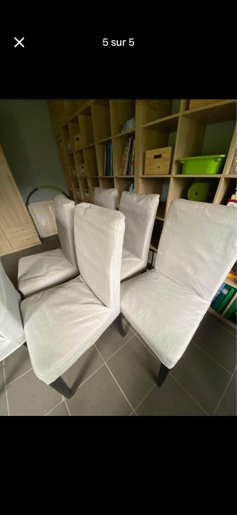 Chaises IKEA lot de 6, Maison & Meubles, Chaises, Gris, Normal, Enlèvement, Tissus