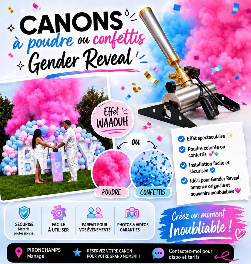 CANONS GENDER REVEAL, Enlèvement ou Envoi