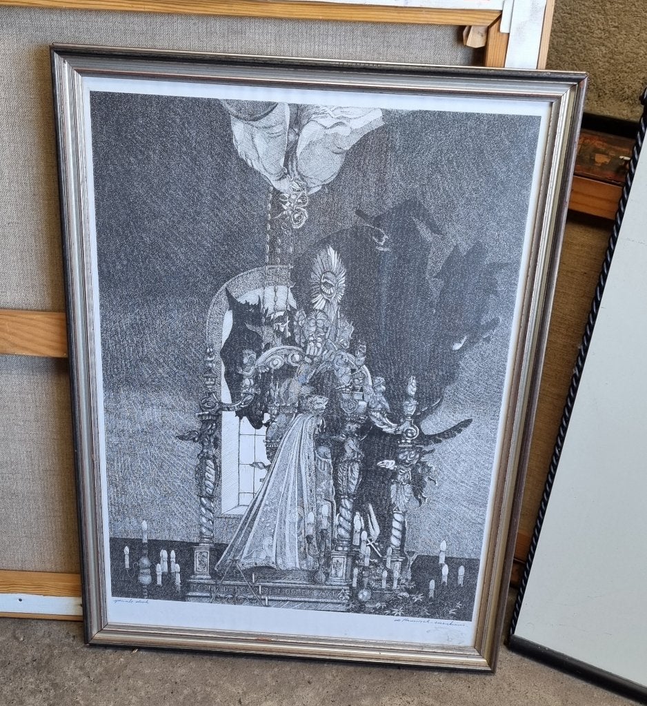 Print Druk De Hanswijck Rozenkrans, Antiquités & Art, Enlèvement, Impression, Impression/reproduction, Sous verre