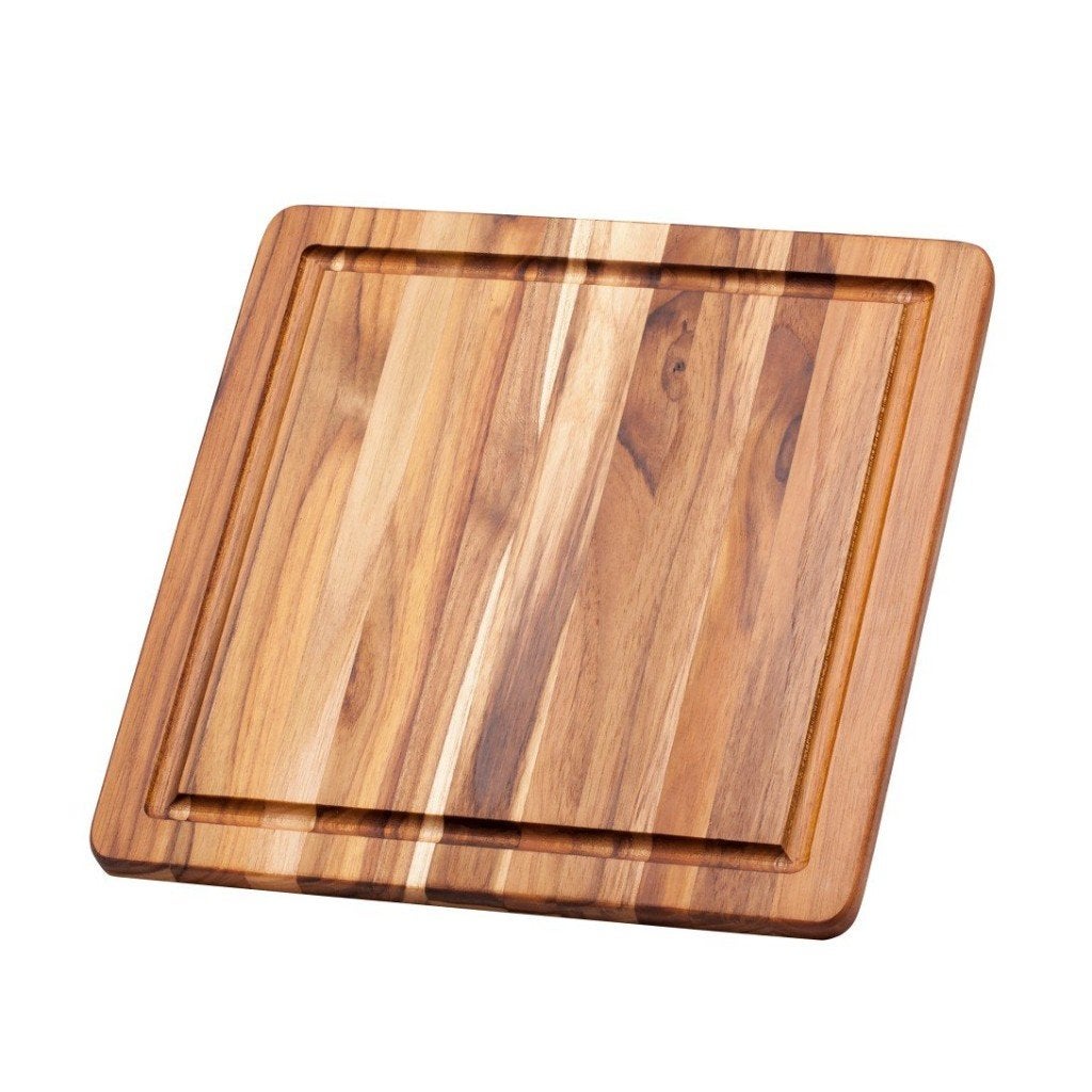Nieuw | Teakhouten snij- en serveerplank – vierkant 30x30cm, Handgemaakt, Snijplank, Vierkant, Nieuw
