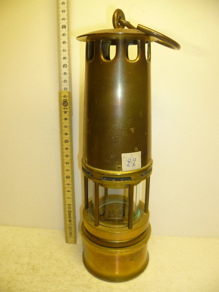 Mooie Messing Mijnlamp Patina Kleuring Compleet, Ophalen of Verzenden