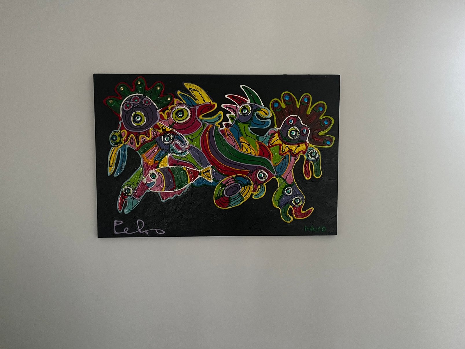 Schilderij abstract, Ophalen