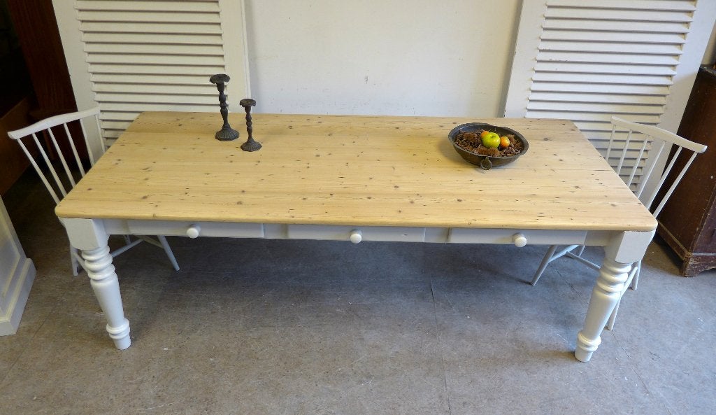 Prachtige grote landelijke eettafel 230 bij 100 cm, Ophalen, Landelijk rustiek, 200 cm of meer, 50 tot 100 cm