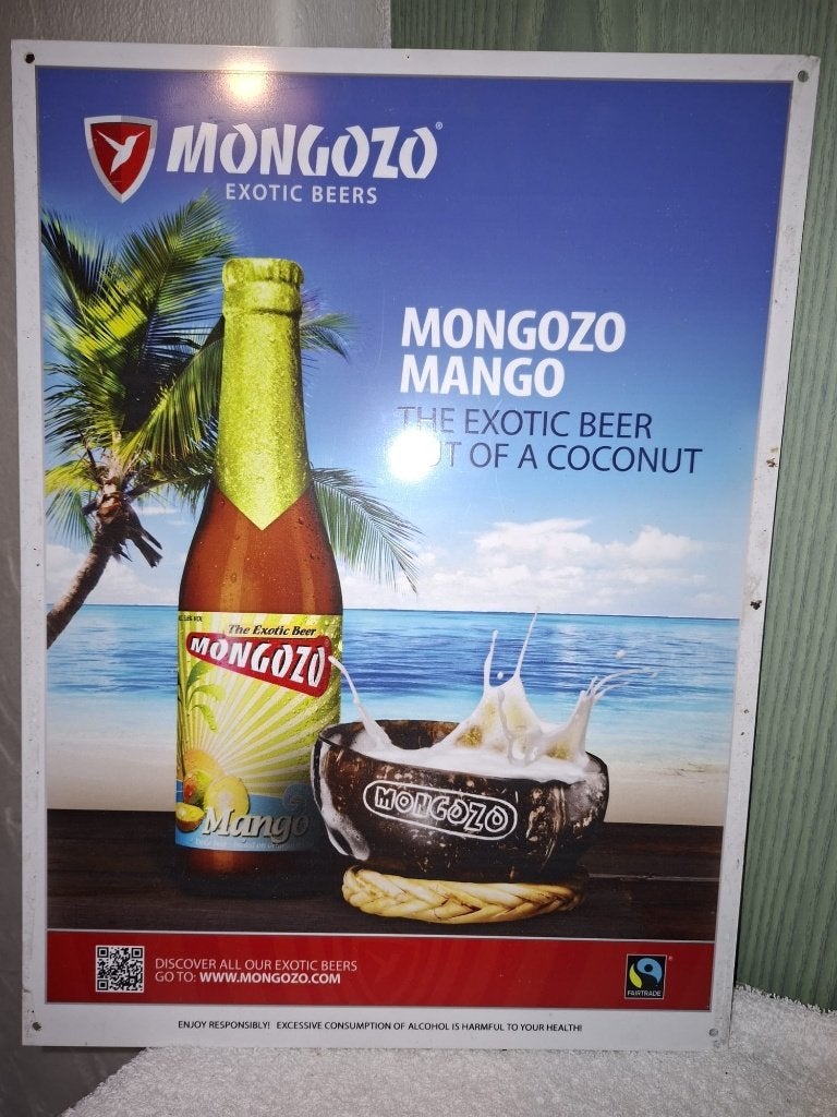reclame plaat MONGOZO mango, begin 2000, Ophalen of Verzenden, Nieuw, Reclamebord