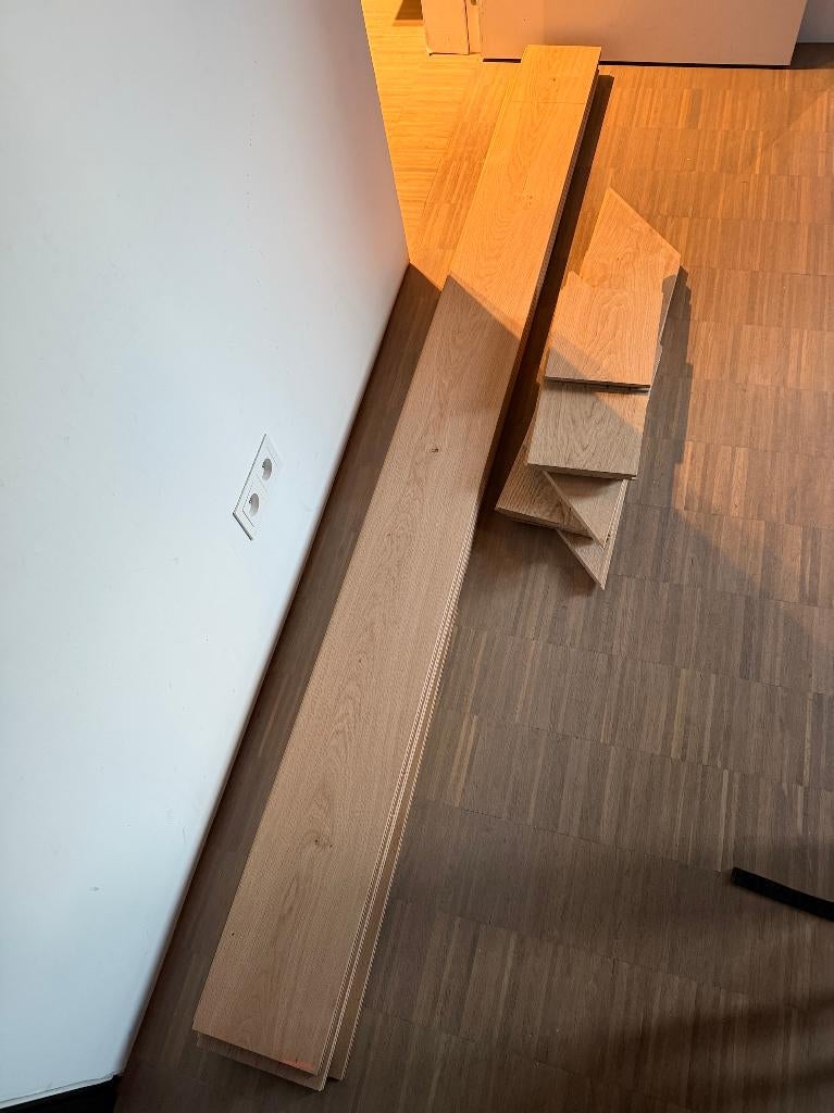 Massief eiken parket restje 1,79m2, Ophalen, Nieuw, Hout, Parket