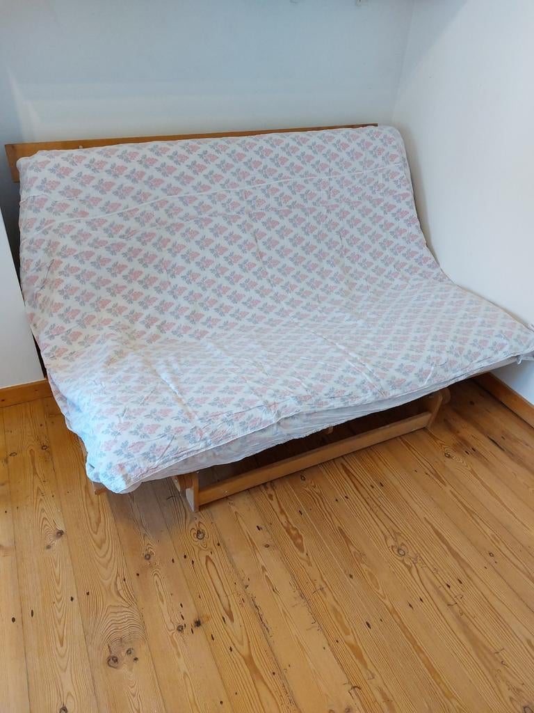 Canapé convertible IKEA style Futon, 140 cm, Enlèvement, Utilisé, Crème