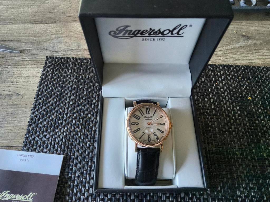 Ingersoll automatic nieuw in de doos., Leer, Staal, Polshorloge, Nieuw