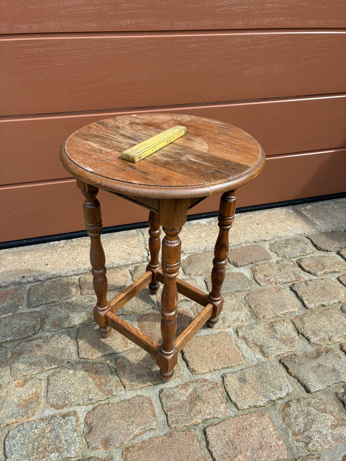 Bijzettafel, Huis en Inrichting, Tafels | Bijzettafels, Gebruikt, Rond, Hout, Ophalen