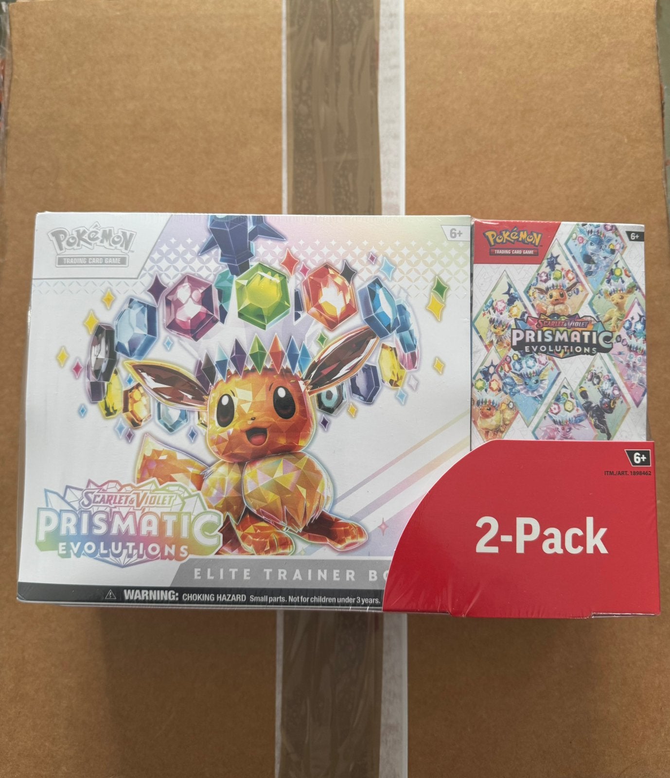 Pokemon prismatic evolutions costco 2 pack exclusive sealed, Hobby en Vrije tijd, Ophalen, Booster