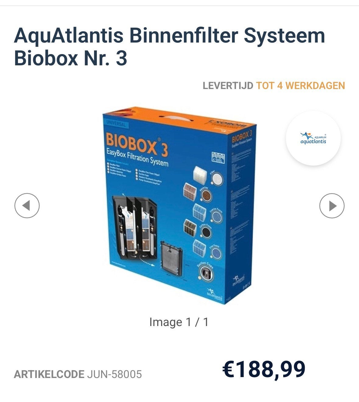 Aqualantis bio box 3 filter, Ophalen, Nieuw, Filter, Aquatlantis