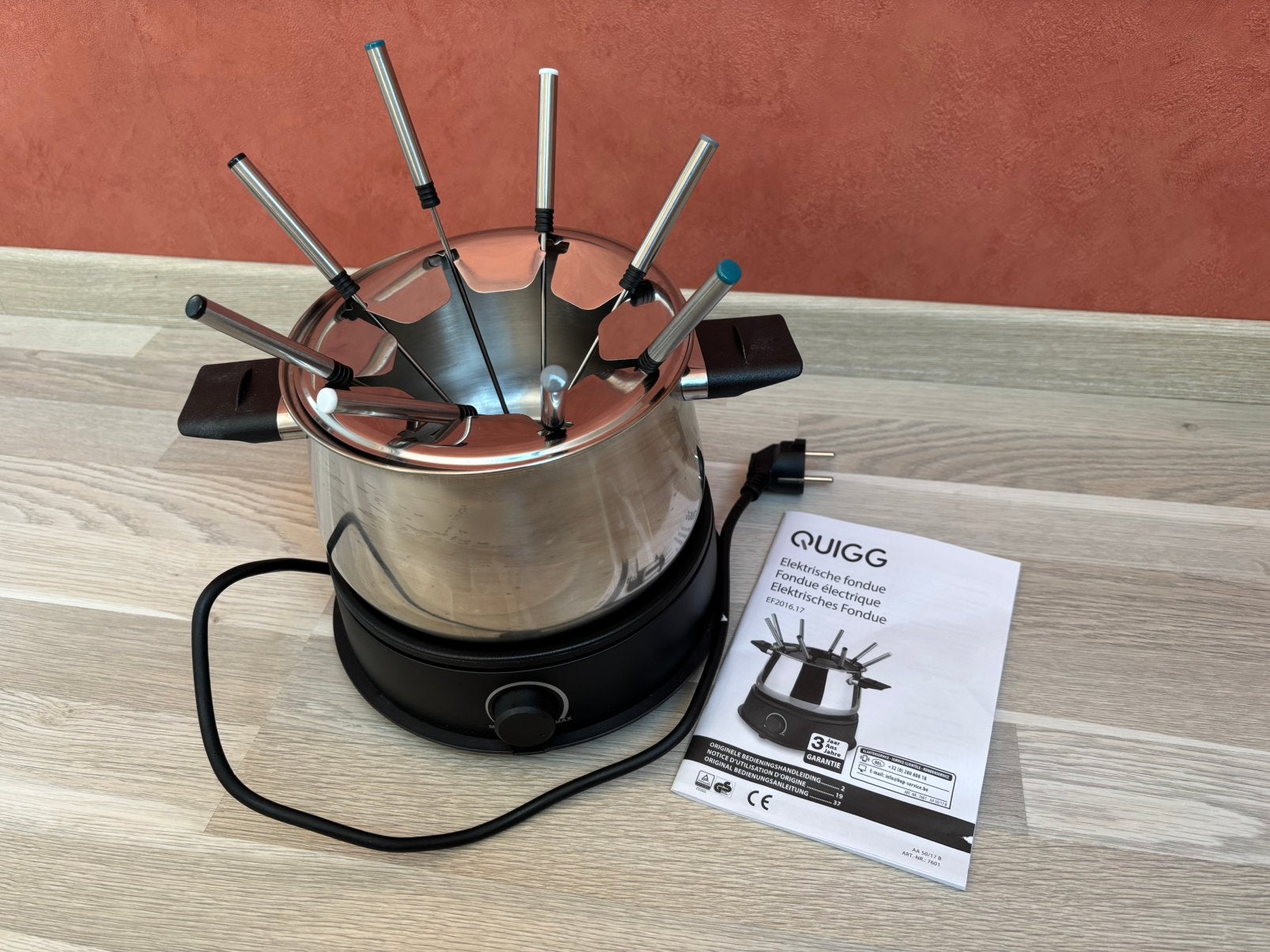 Fonduestel voor 8 personen in nieuwstaat, Elektronische apparatuur, Ophalen of Verzenden, Zo goed als nieuw