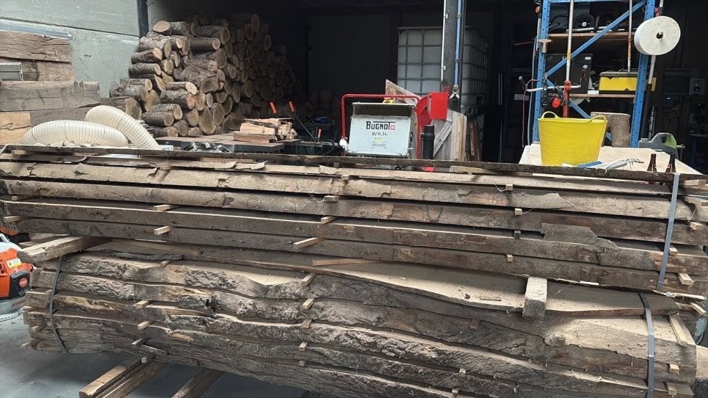 Bool planken beuk, Doe-het-zelf en Bouw, Ophalen, 25 tot 50 mm, Nieuw, Plank
