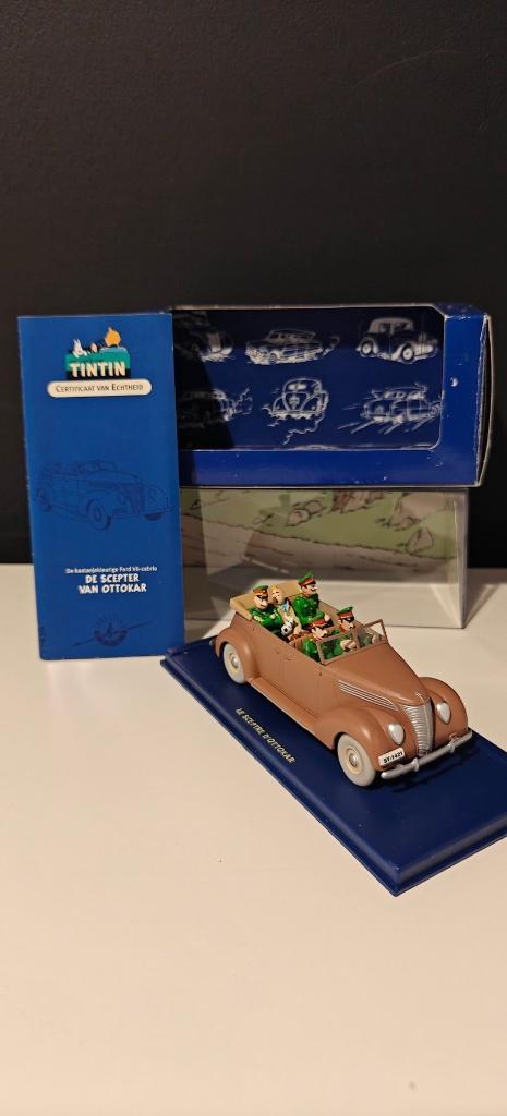 Kuifje 1/43 auto - De Ford V8 cabrio, Ophalen of Verzenden, Zo goed als nieuw, Auto
