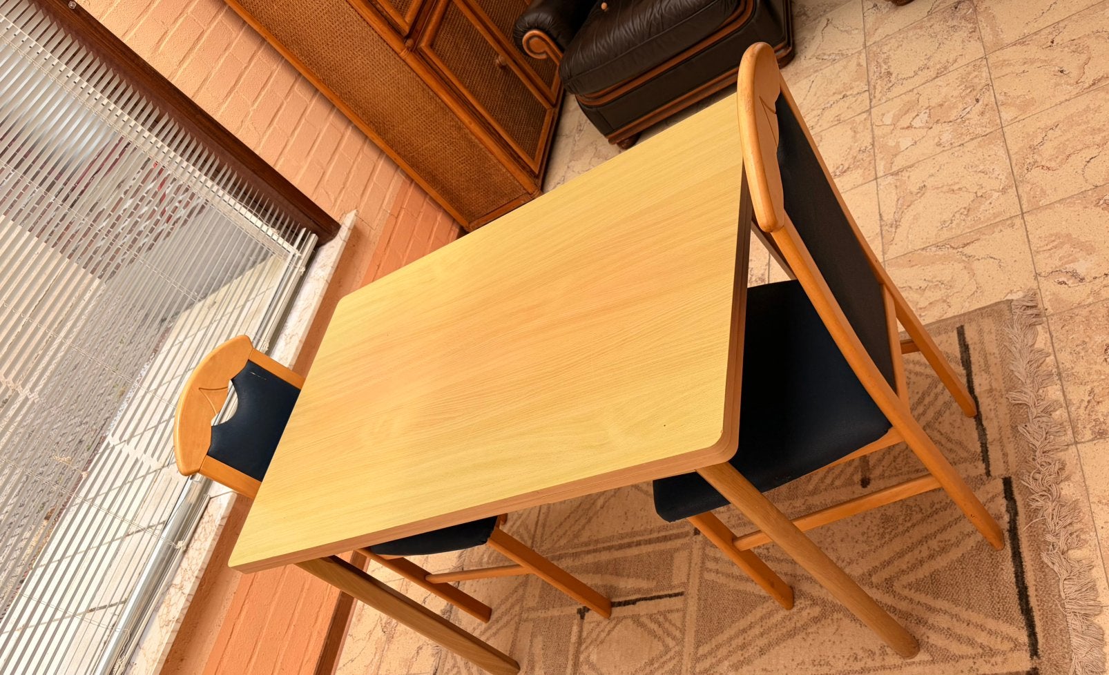 Tafel met 2 stoelen, Ophalen, Gebruikt, 100 tot 150 cm, 50 tot 100 cm
