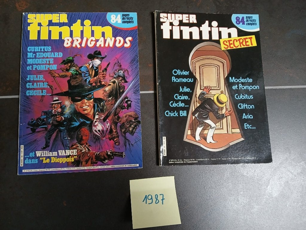 Super Tintin 1987 – Lot 2 numéros (36–37), Livres, Enlèvement ou Envoi, Utilisé